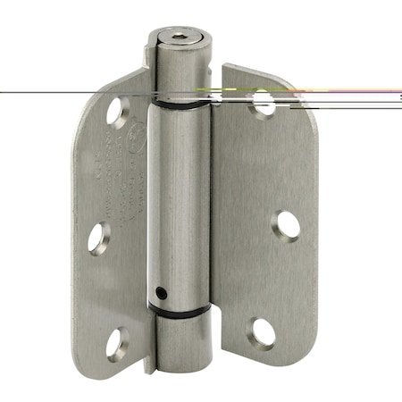 Prime-Line Door Hinge Commercial UL Adjust Self-Close, 3-1/2 in. with 5/8 in. Corners, Satin Nickel 3 Pack U 1158953